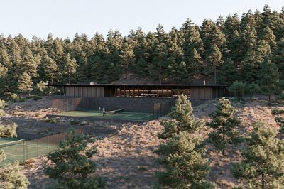 Forest Tennis Court Architecture Poster.