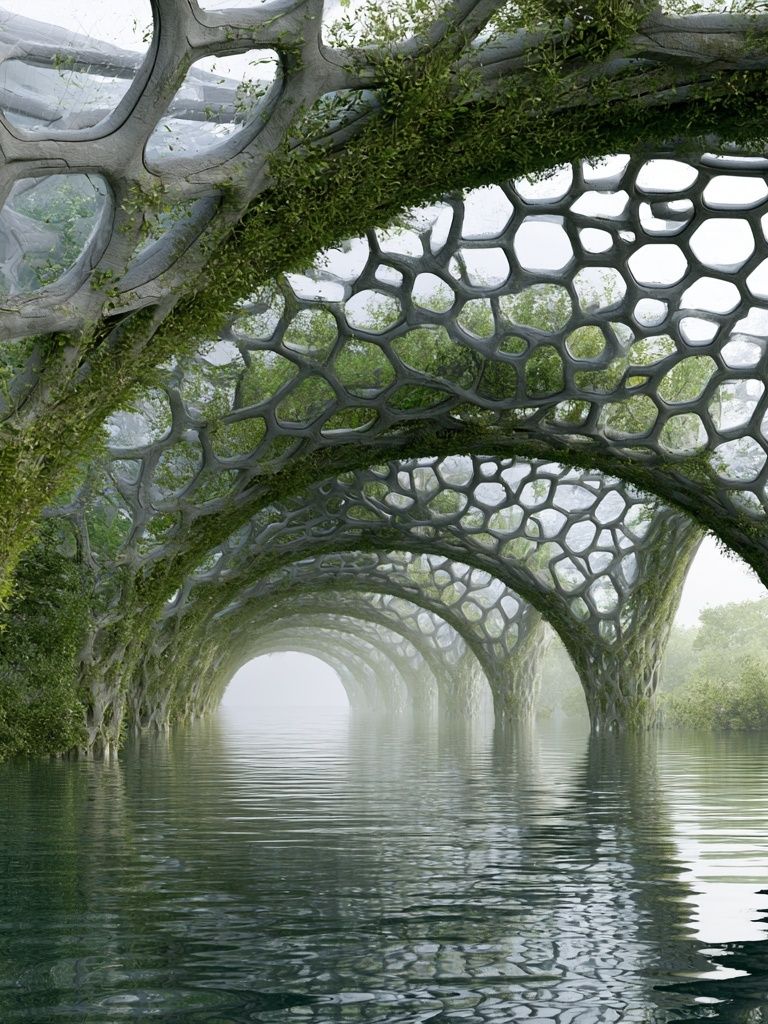 Futuristic Green Archway Poster. poster detail