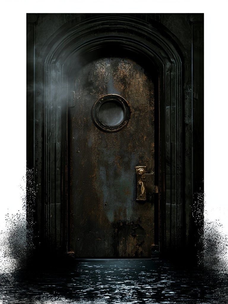 Mysterious Rusted Door Photography Poster. poster detail