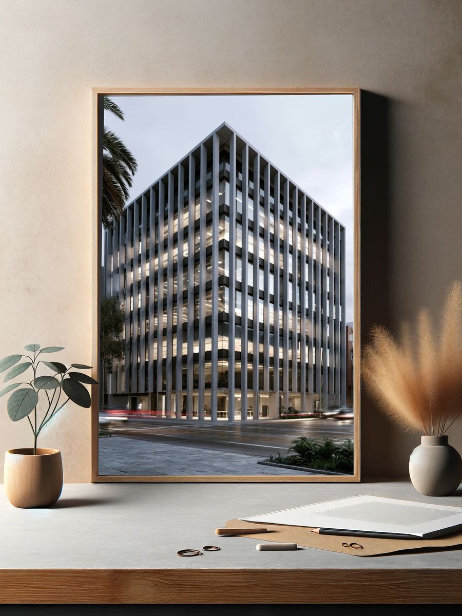 Modern Office Building Architecture Poster. — room view 2