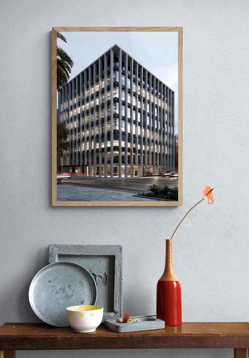 Modern Office Building Architecture Poster. — room view 3