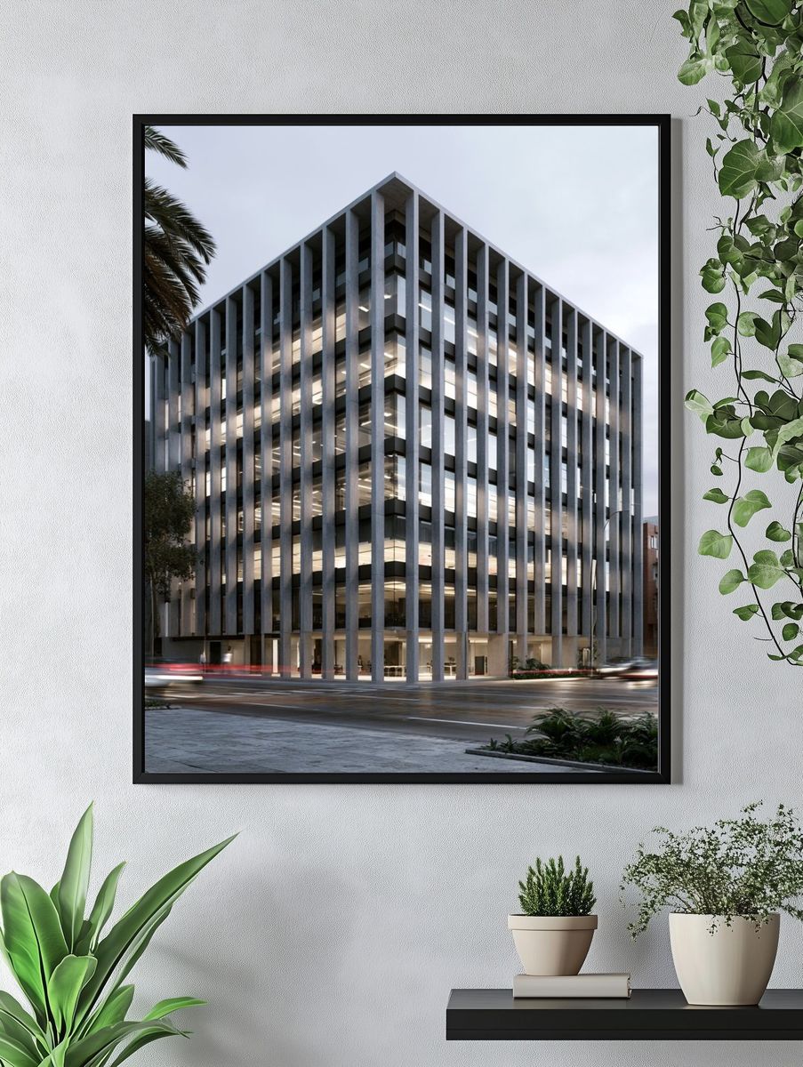 Modern Office Building Architecture Poster. — room view 4