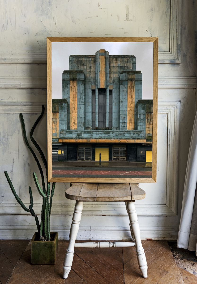 Art Deco Cinema Facade Poster. — room view 1