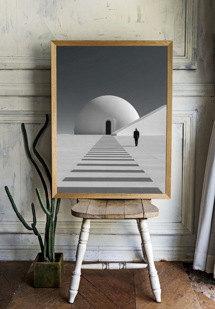 Modern Architecture — Black-White Print. room preview