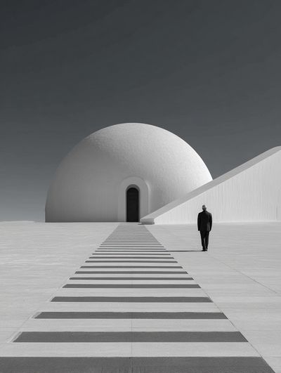 Modern Architecture — Black-White Print. poster