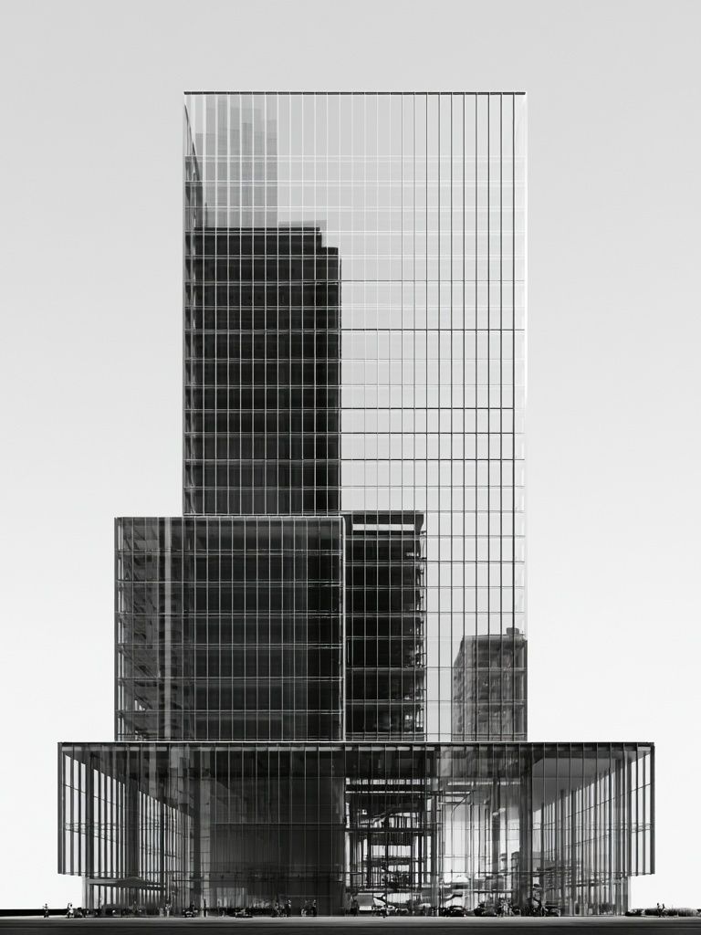 Modern Glass Tower Architecture Print. poster detail