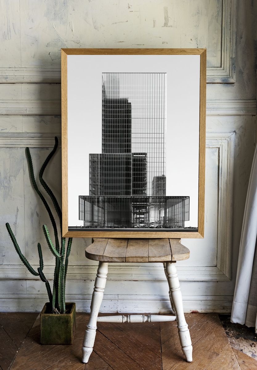 Modern Glass Tower Architecture Print. — room view 1