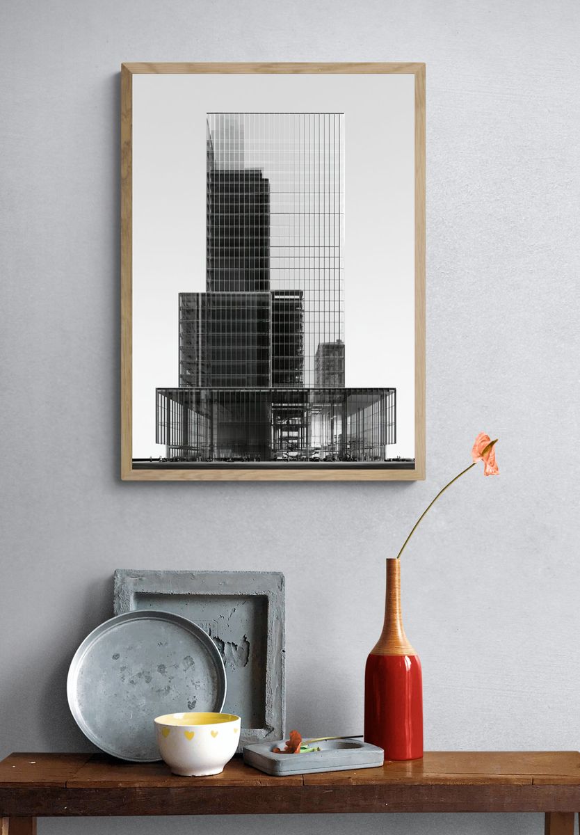 Modern Glass Tower Architecture Print. — room view 3