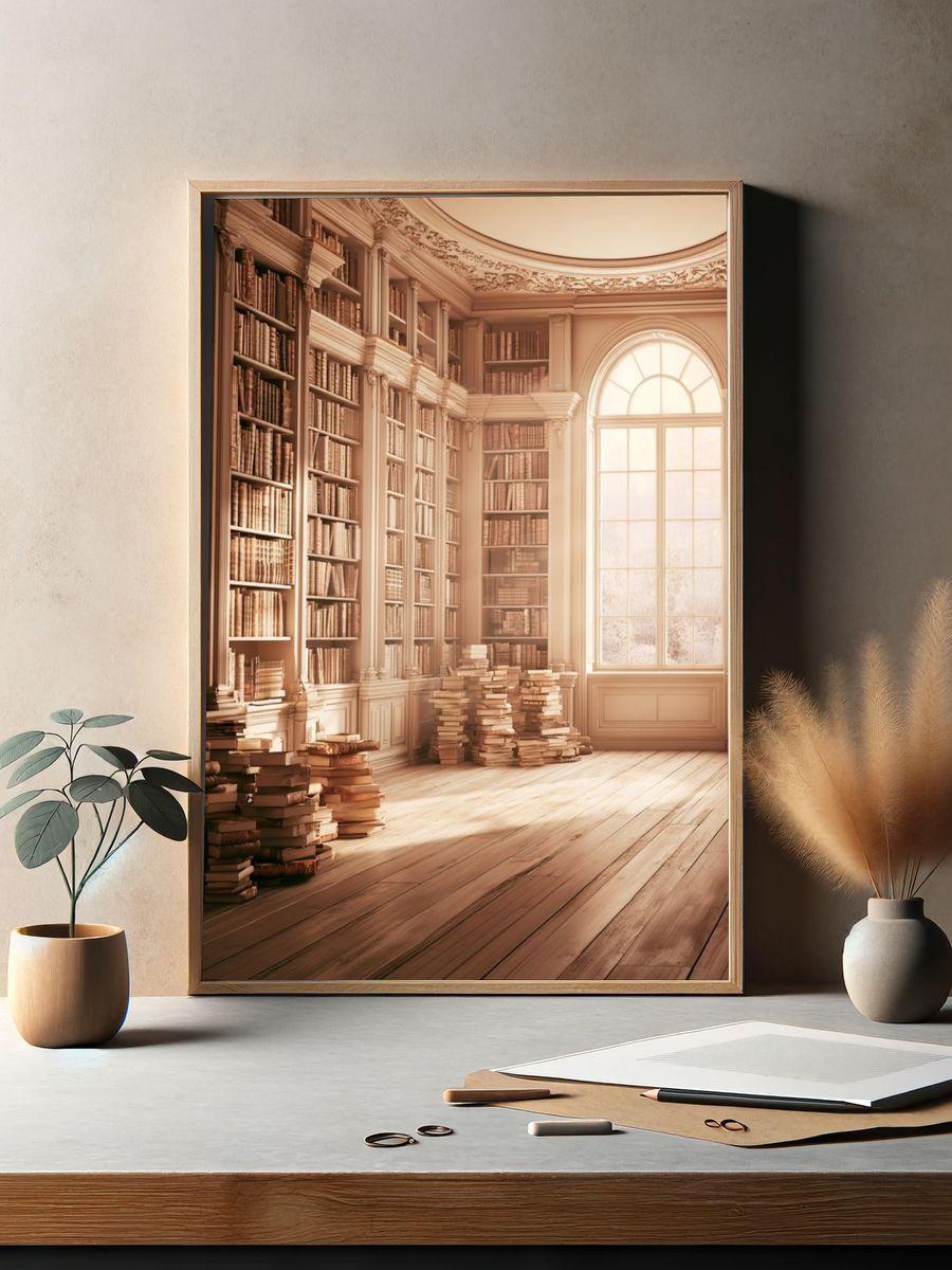Grand Library Interior Print. — room view 2