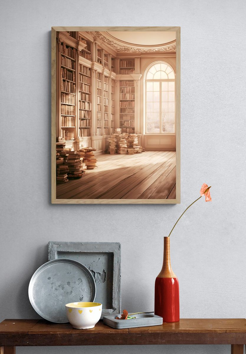 Grand Library Interior Print. — room view 3