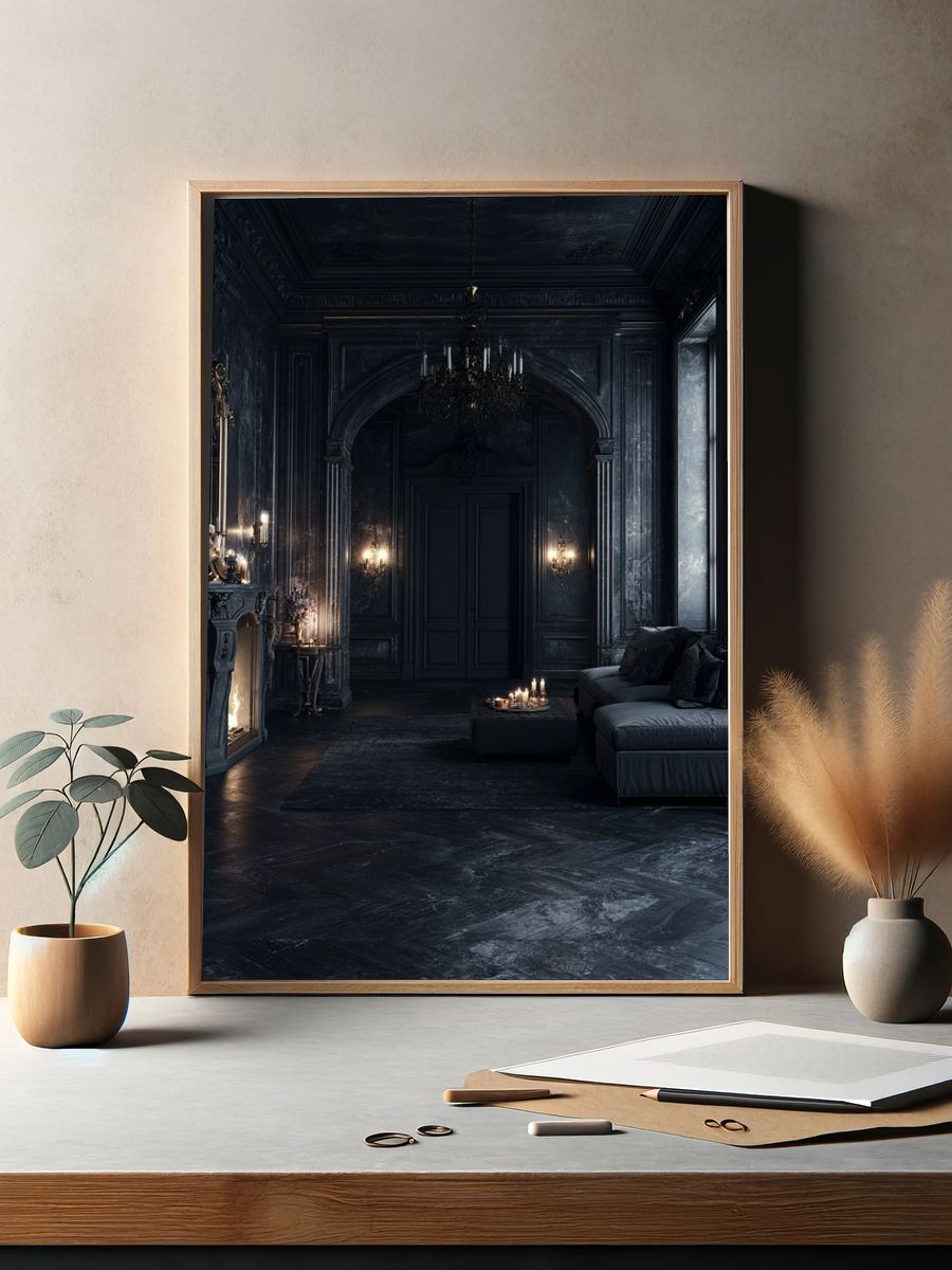 Gothic Noir Interior Poster. — room view 2