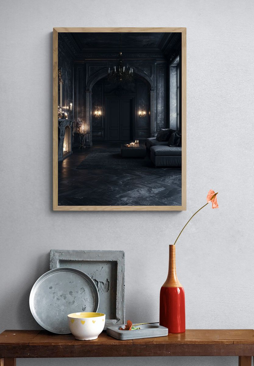 Gothic Noir Interior Poster. — room view 3