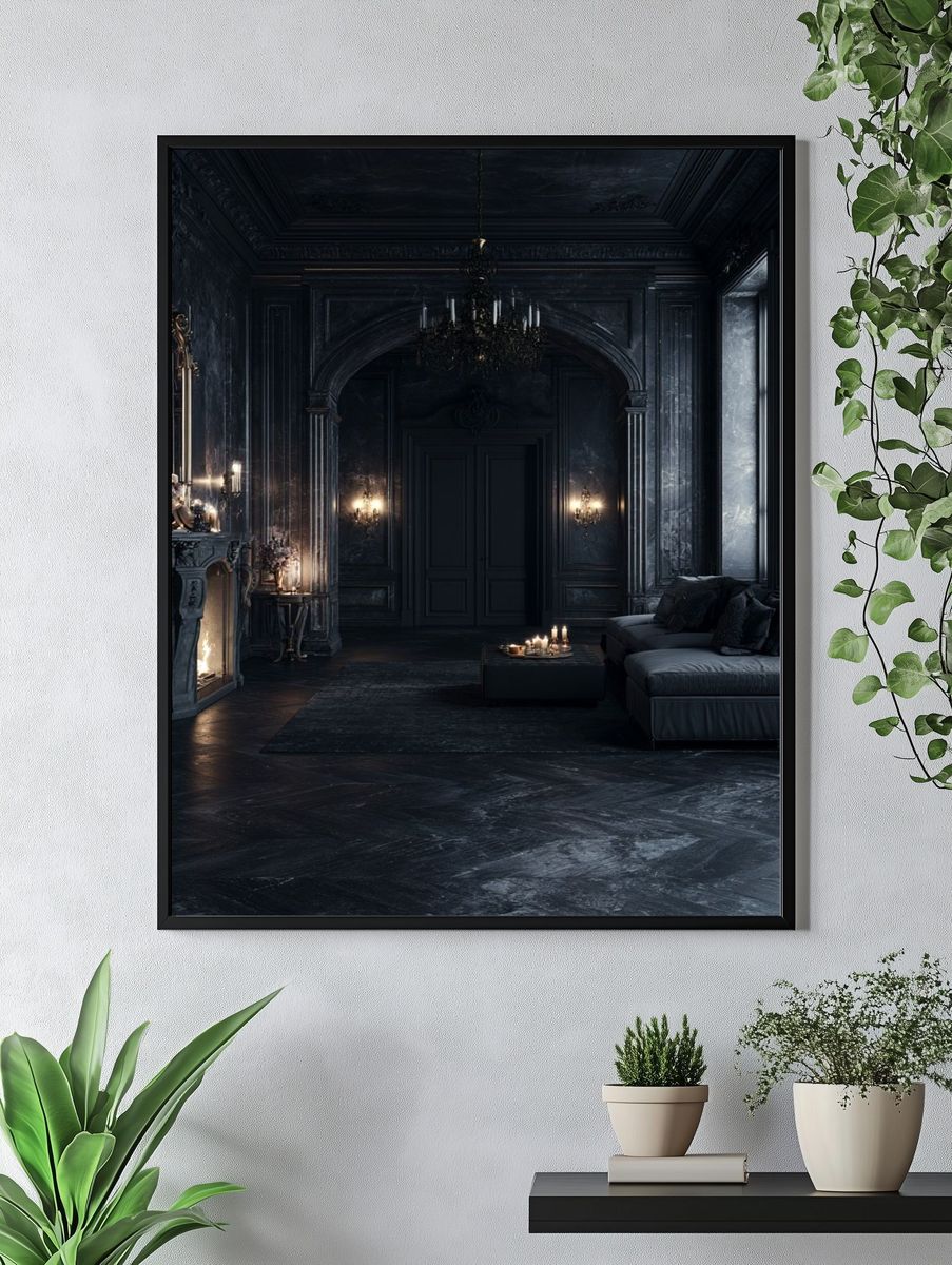 Gothic Noir Interior Poster. — room view 4