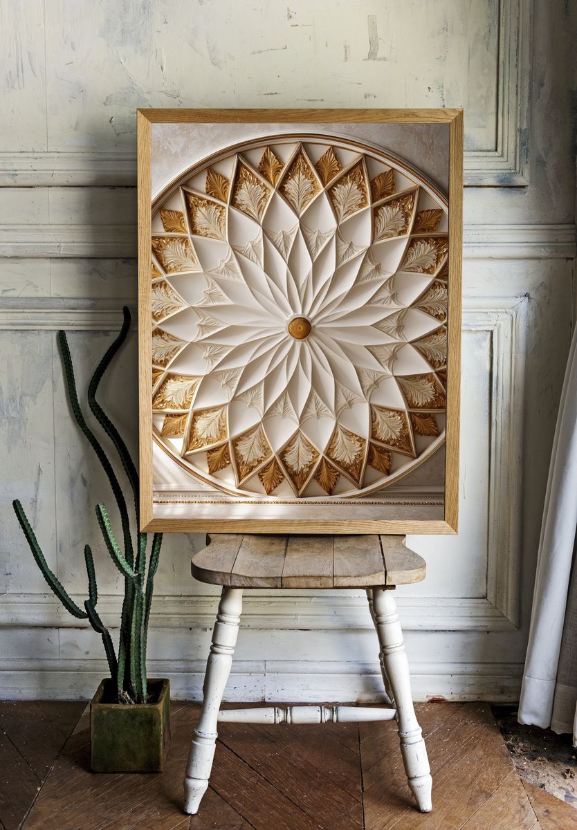 Golden Mandala Ceiling Poster. room preview