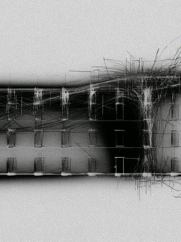 Monochrome Architectural Sketch Poster. poster — architecture art