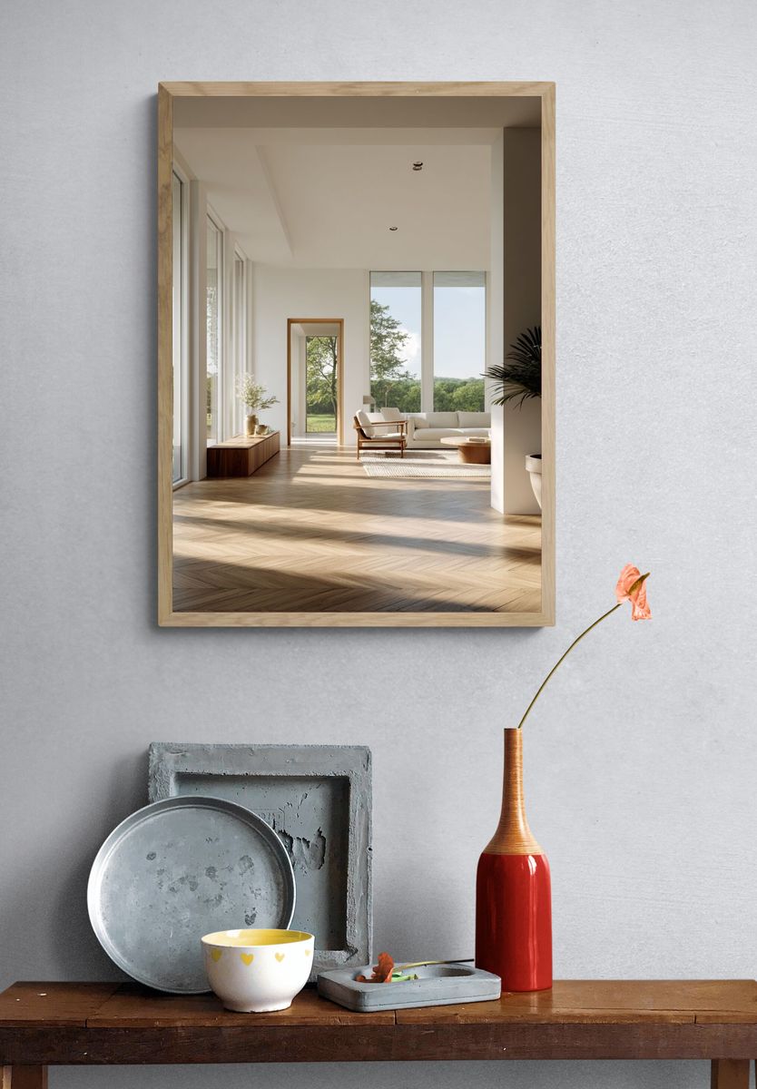 Sunlit Minimalist Living Room Poster. — room view 3