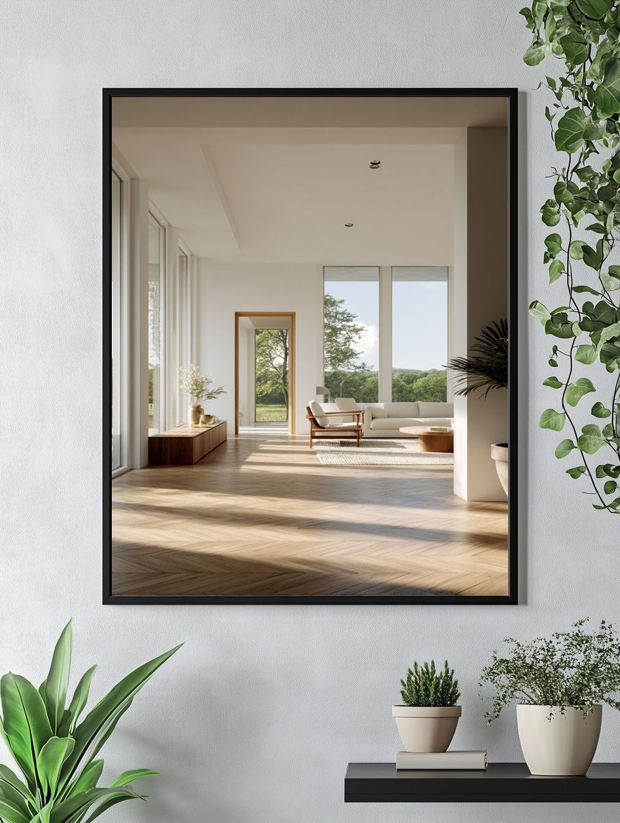 Sunlit Minimalist Living Room Poster. — room view 4