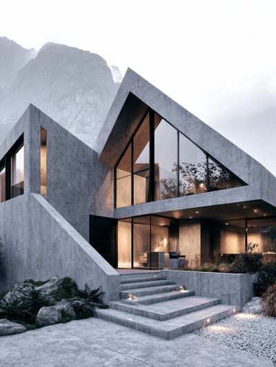 Modern Mountain House Architecture Poster.
