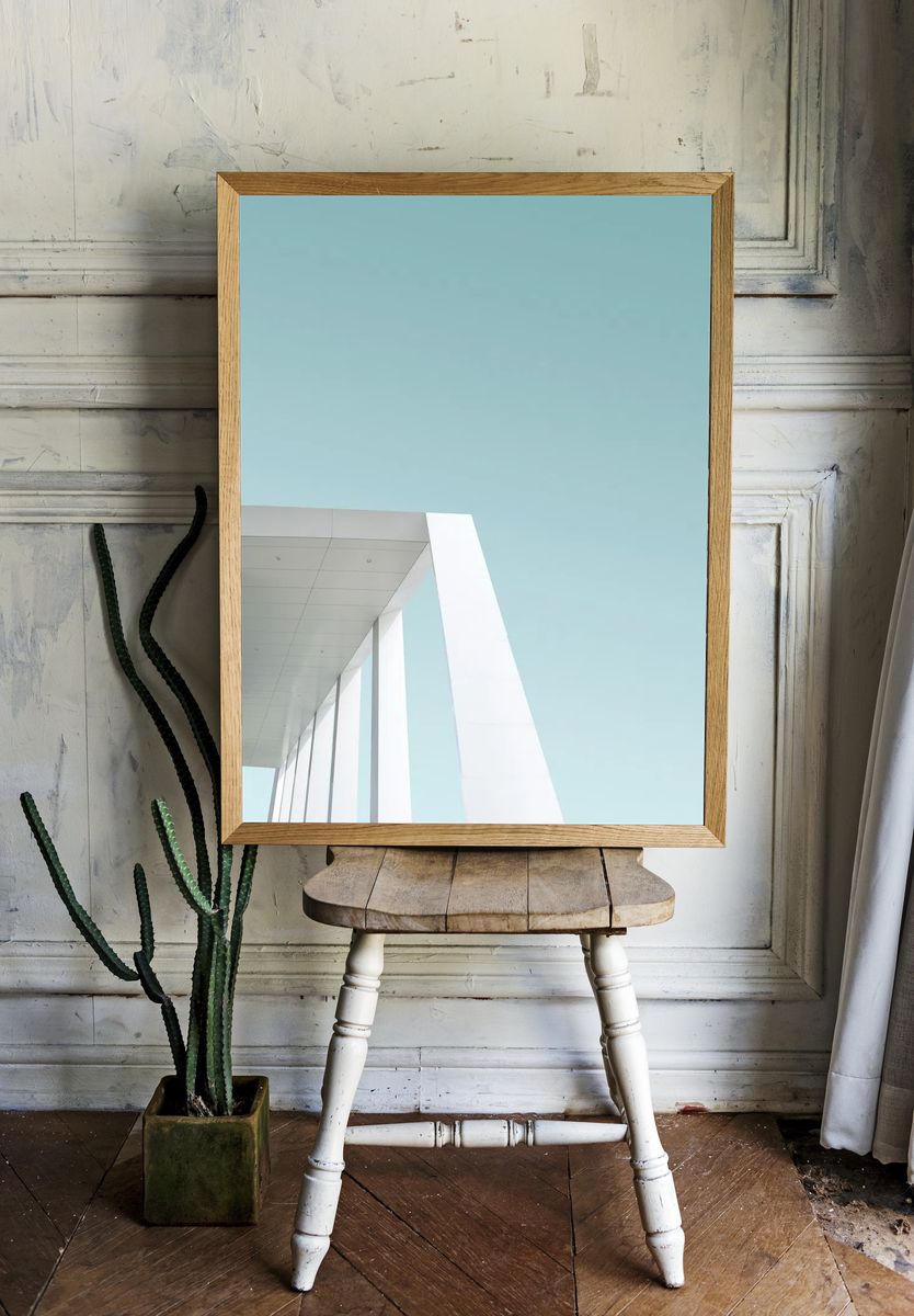 Modern Architectural Structure — Minimalist Print. room preview