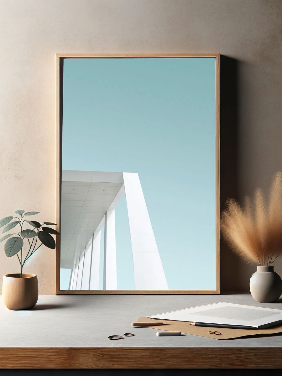 Modern Architectural Structure — Minimalist Print. — room view 2