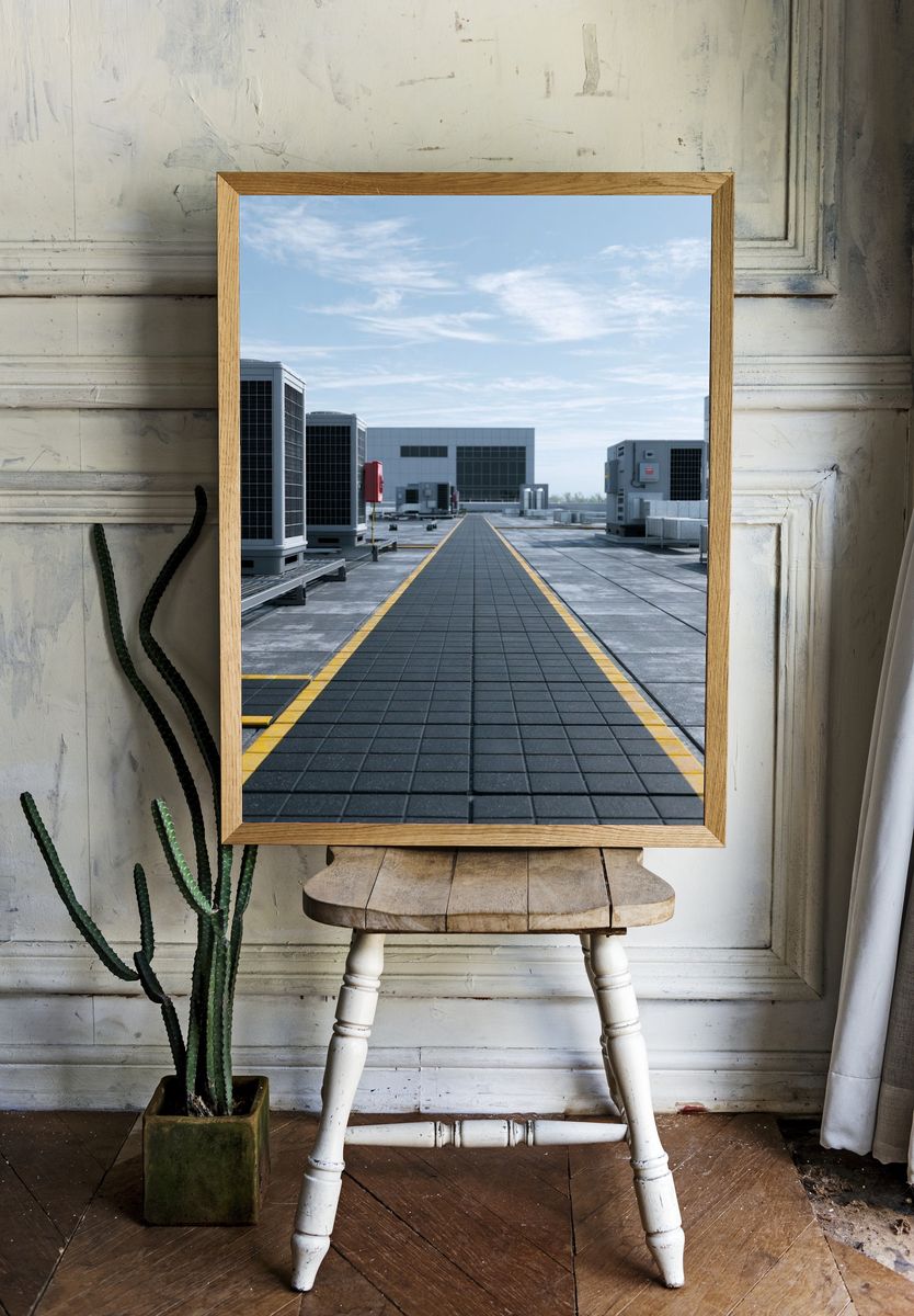 Rooftop HVAC Industrial Architecture Poster. room preview
