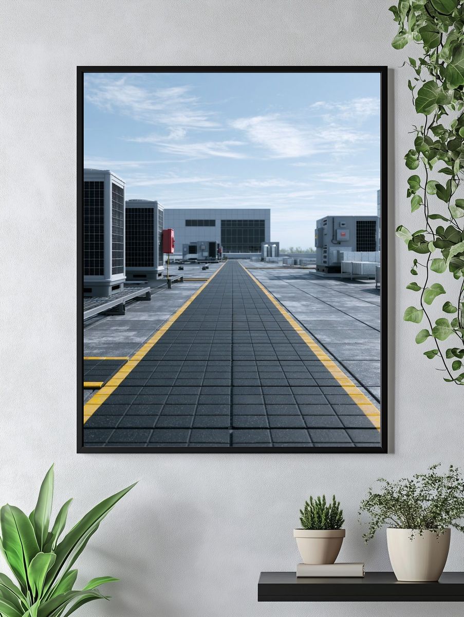Rooftop HVAC Industrial Architecture Poster. — room view 4