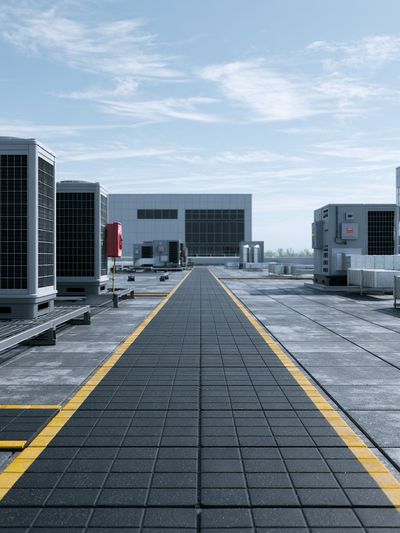 Rooftop HVAC Industrial Architecture Poster.