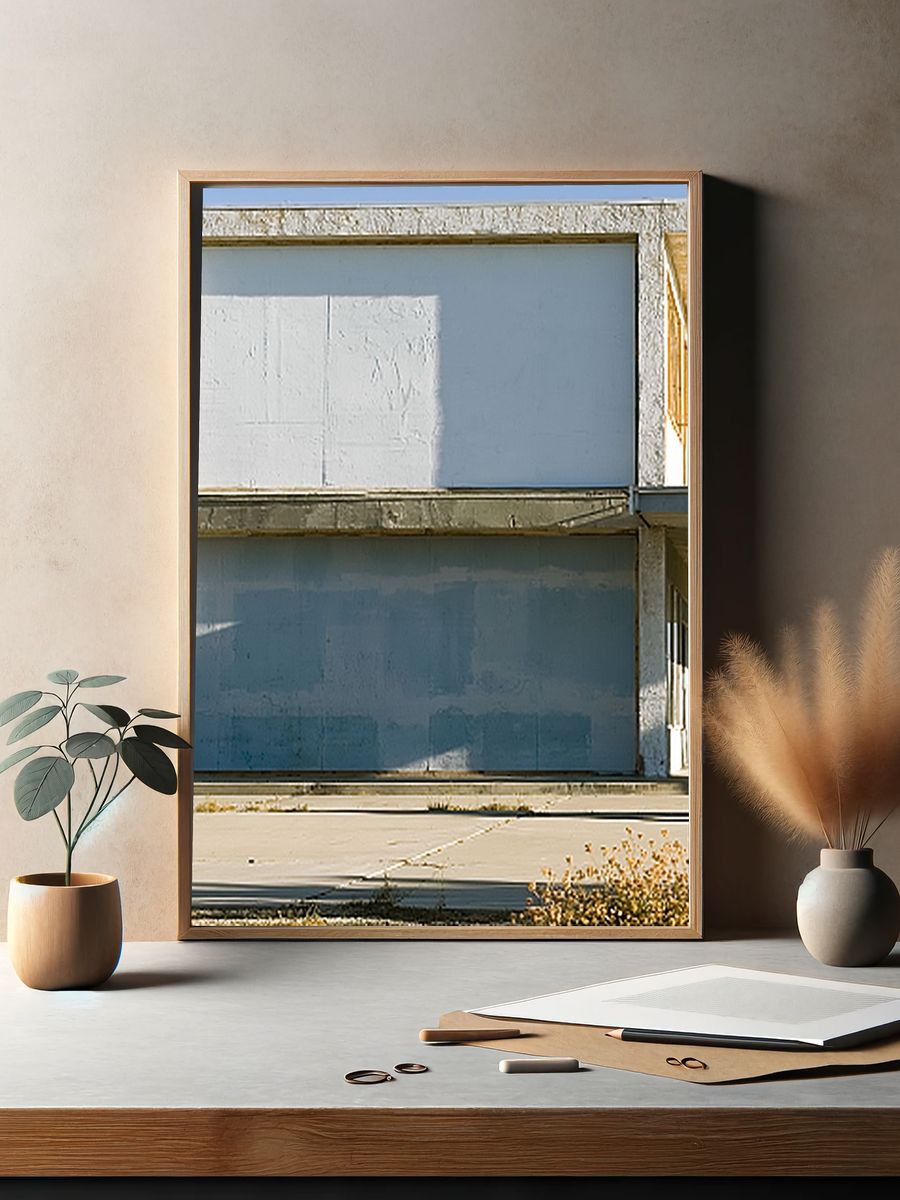 Modern Brutalist Building Poster. — room view 2