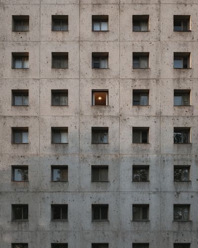 Concrete Window Grid Photography Poster.