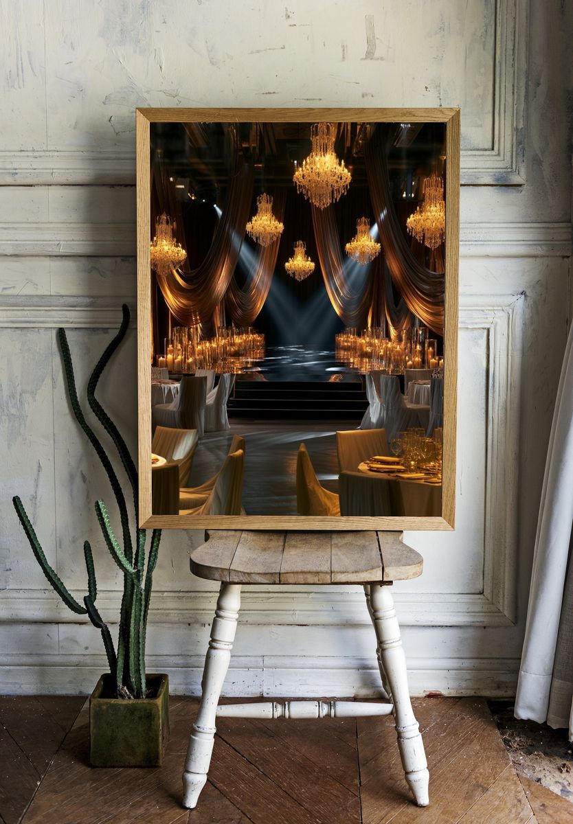 Glamorous Chandelier Ballroom Poster. — room view 1