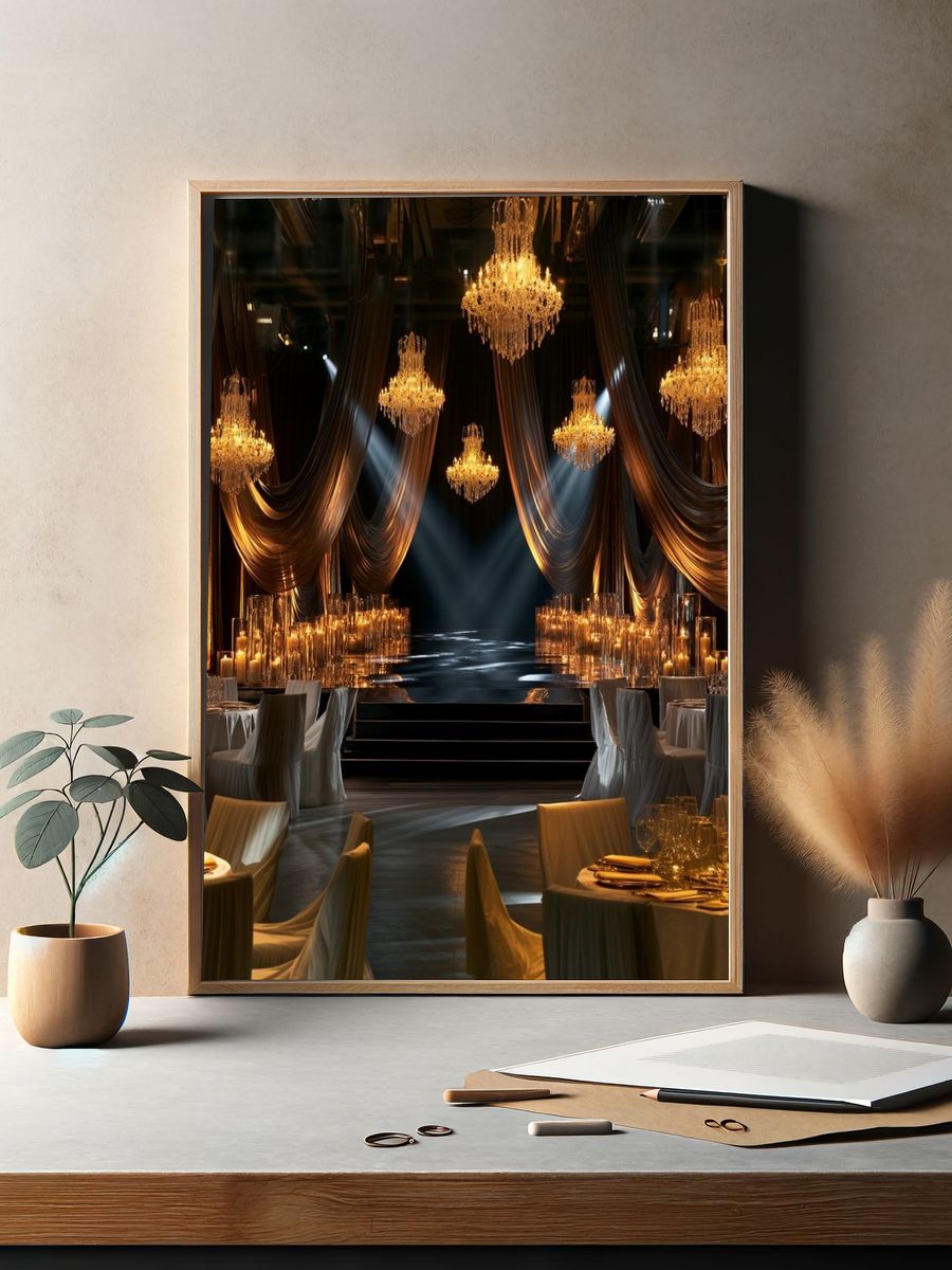 Glamorous Chandelier Ballroom Poster. — room view 2