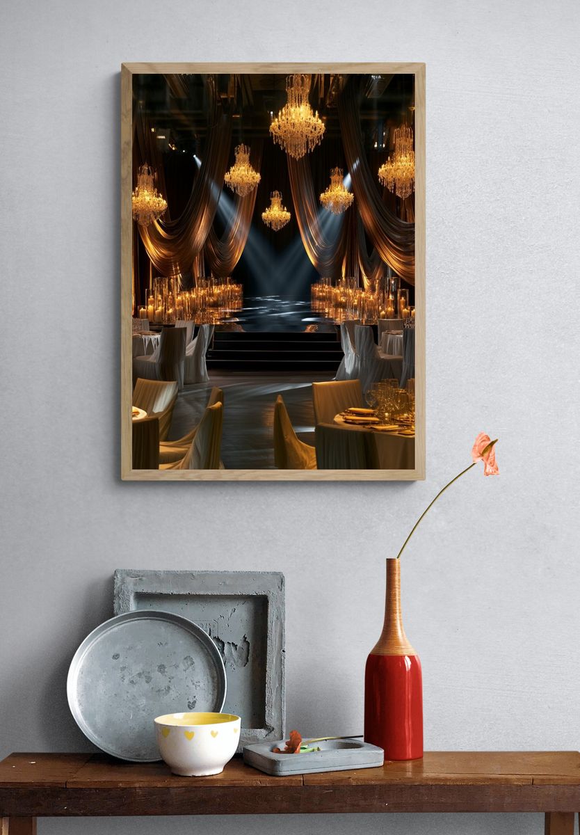 Glamorous Chandelier Ballroom Poster. — room view 3
