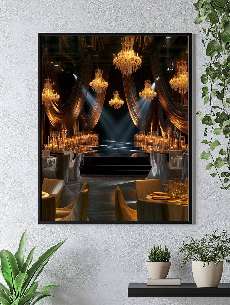 Glamorous Chandelier Ballroom Poster. — room view 4
