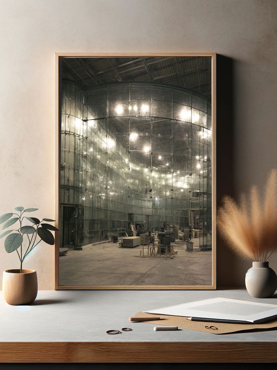Glass Atrium Construction Poster. — room view 2
