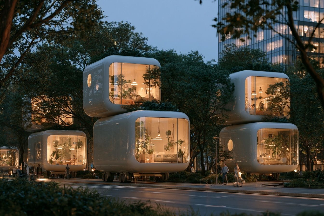 Futuristic Modular Homes Photography Poster. poster detail
