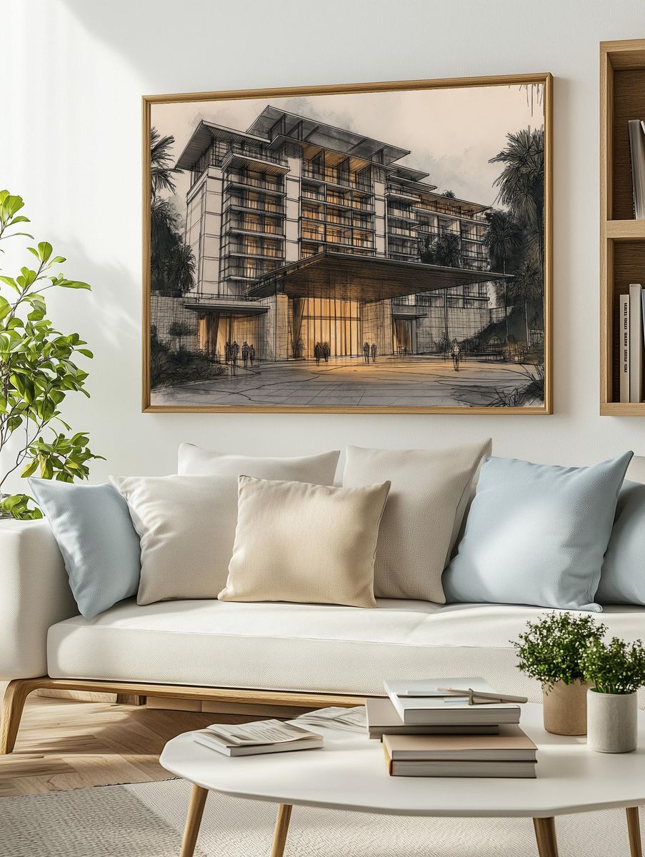 Modern Resort Architecture Print. — room view 2