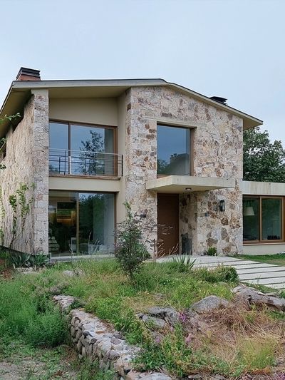 Modern Stone House Photography Poster.