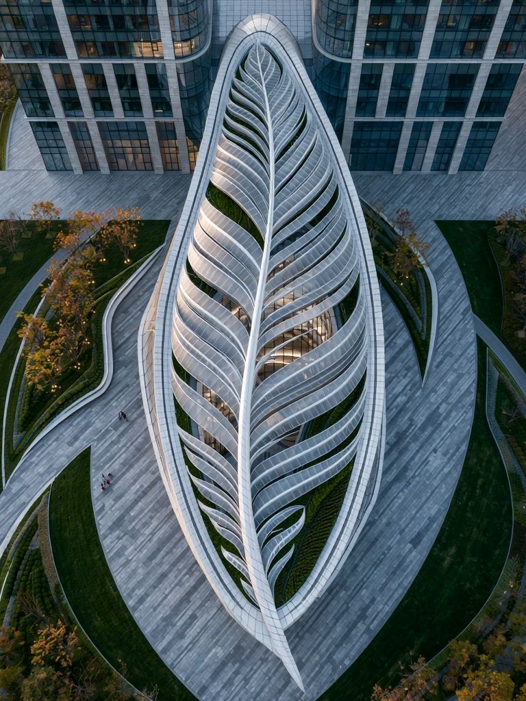 Leaf-Shaped Architecture Photography Poster. poster — architecture art