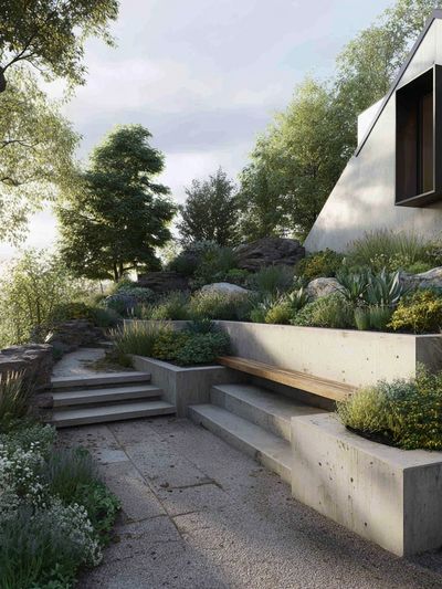 Modern Garden Terrace Architecture Poster.