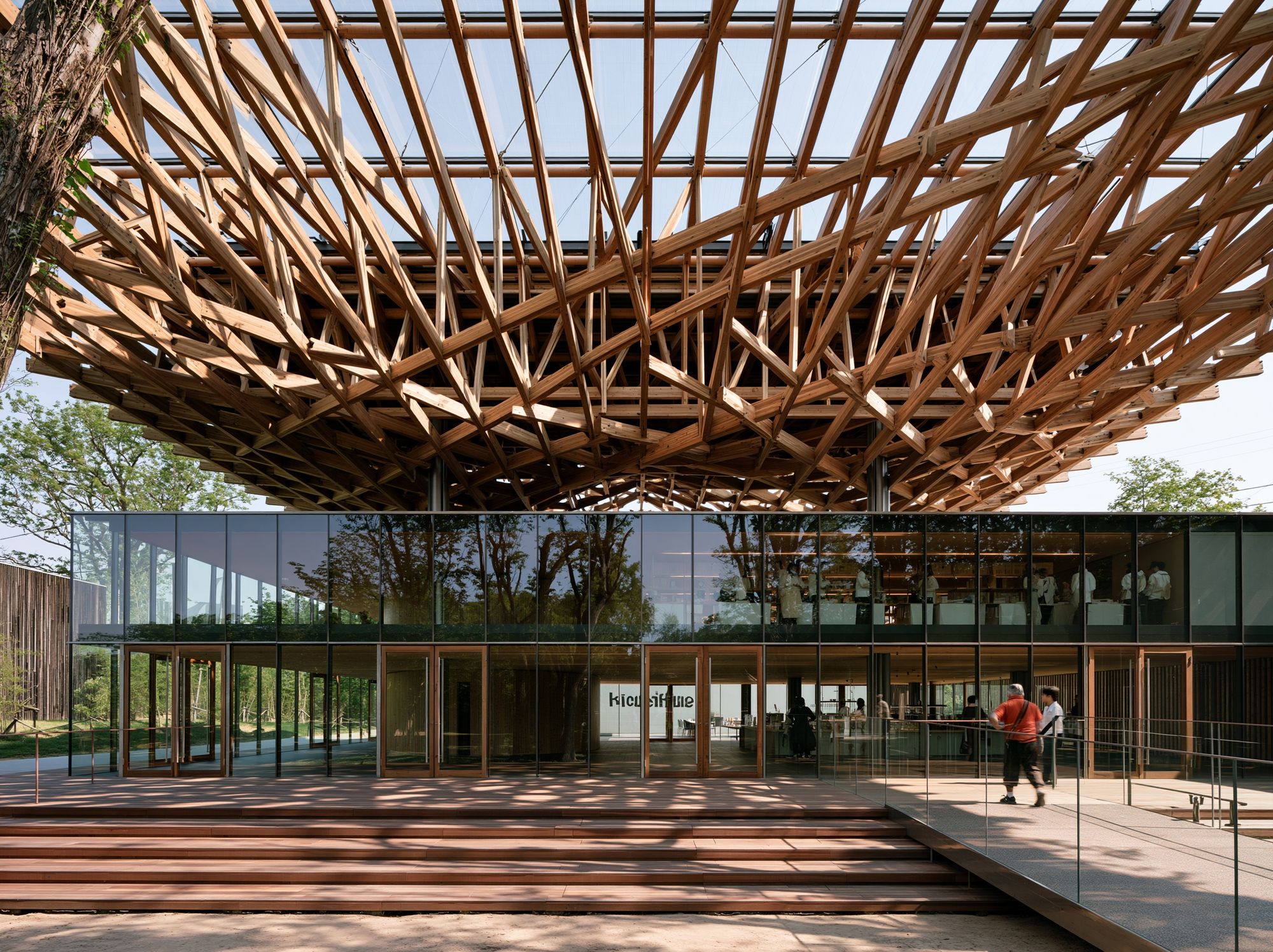 Modern Timber Pavilion Architecture Print. poster detail