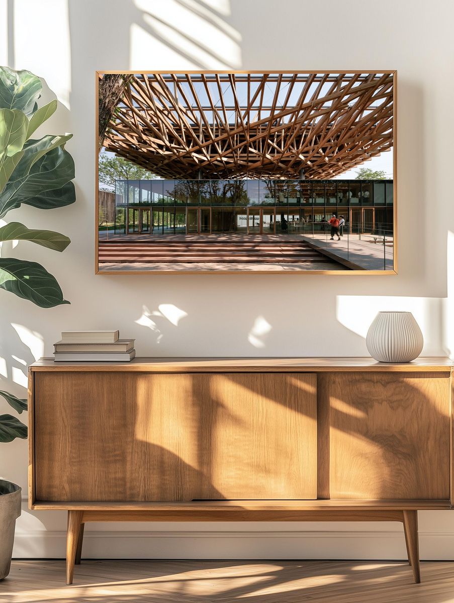 Modern Timber Pavilion Architecture Print. — room view 3