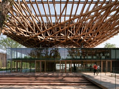 Modern Timber Pavilion Architecture Print.