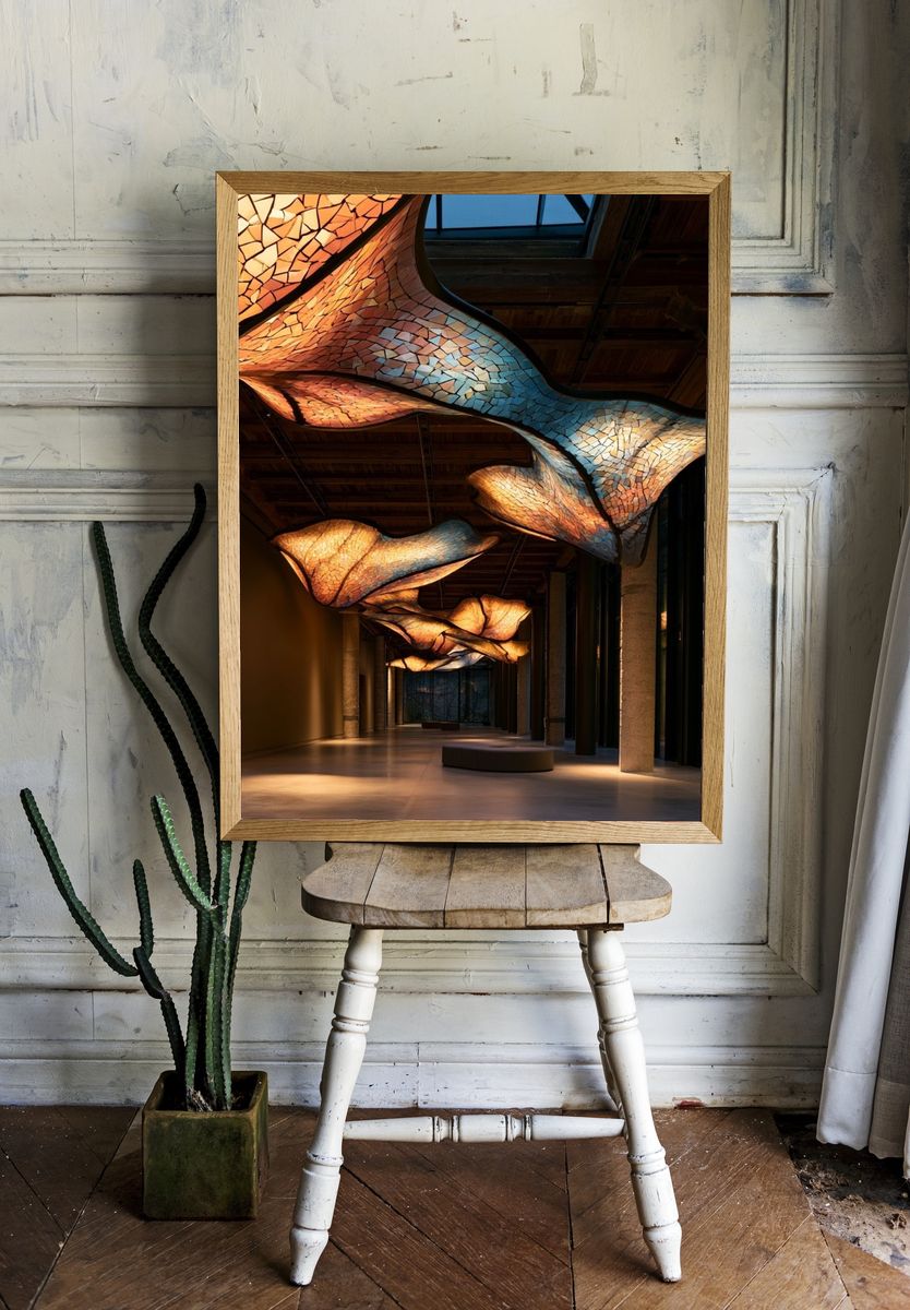 Illuminated Architectural Corridor Print. — room view 1