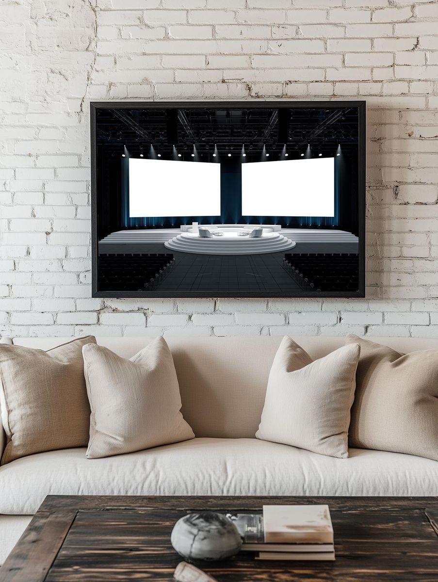 Modern Conference Stage Photography Poster. room preview