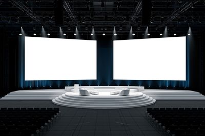 Modern Conference Stage Photography Poster.