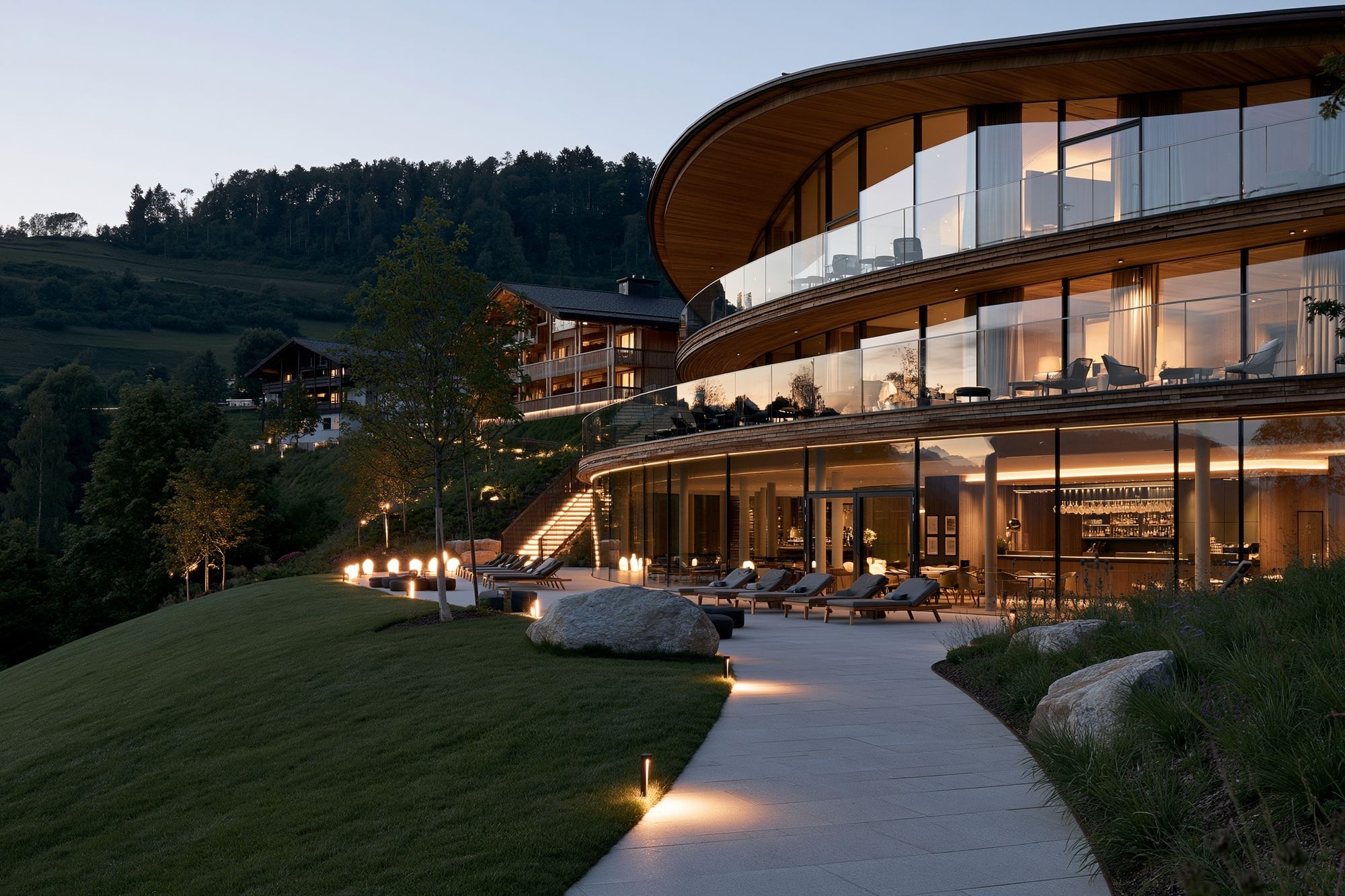 Modern Hillside Villa Photography Poster. poster detail