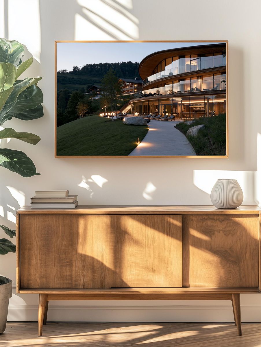Modern Hillside Villa Photography Poster. — room view 3