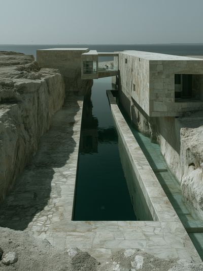 Cliffside Minimalist Architecture Poster.