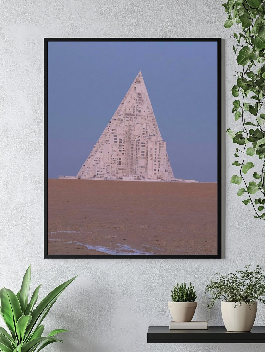 Desert Pyramid Cityscape Print. — room view 4