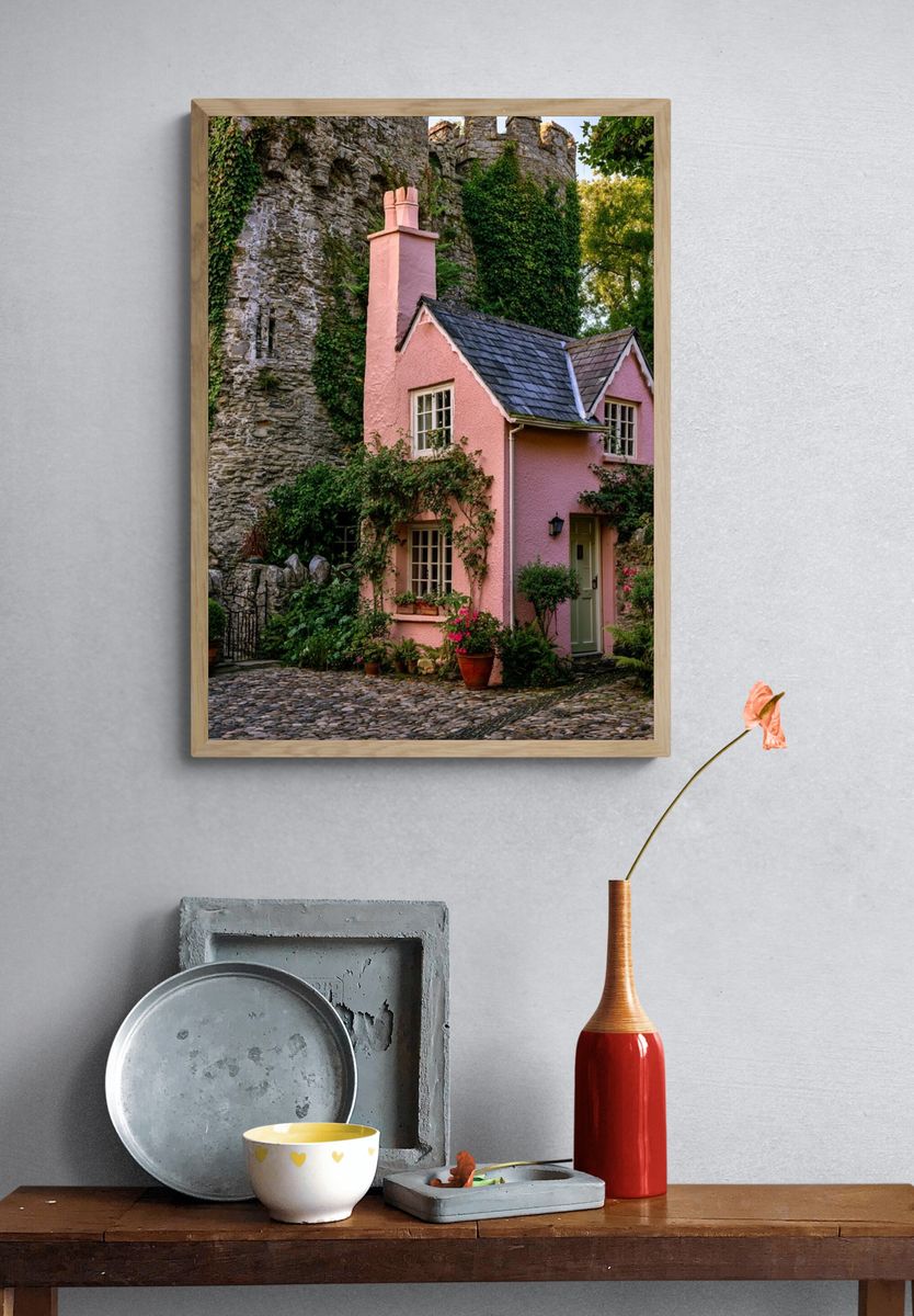 Pink Cottage by the Castle Poster. — room view 3